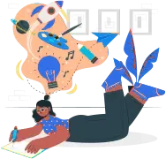 Illustration of a writer sketching ideas